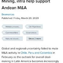 Mining, infra help support Andean M&A